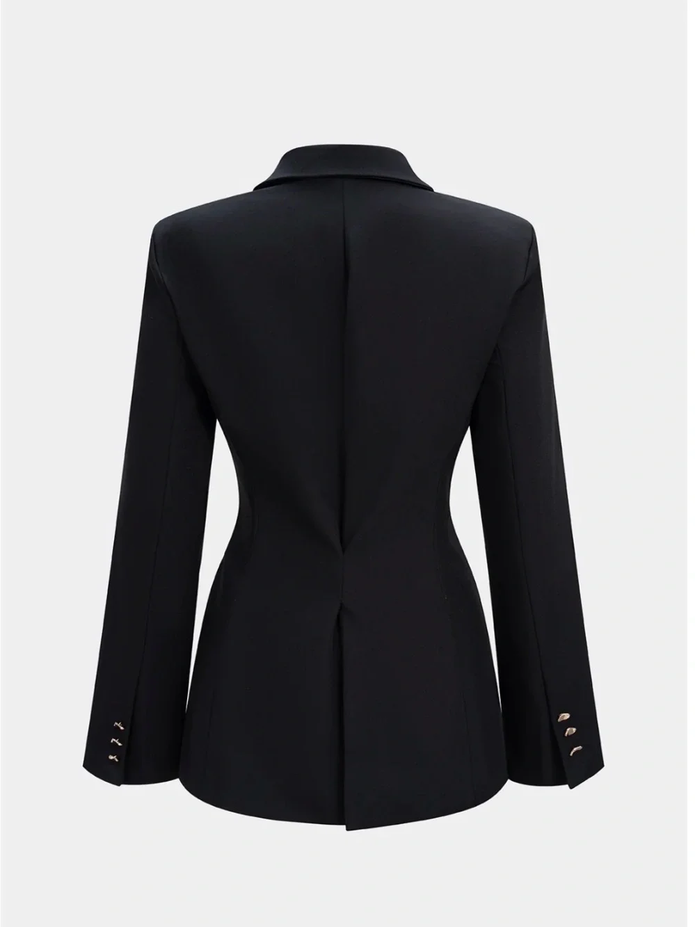MICAS Structured Waist Blazer Jacket NWT Black Gold Hardware Size S - Picture 2 of 5